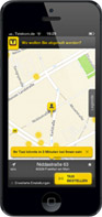 screenshot smartphone mit taxi- app